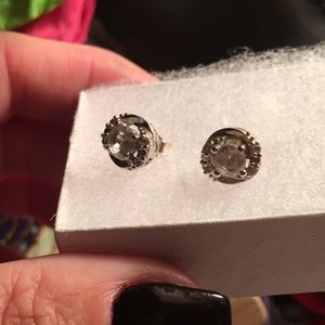 Sterling silver white sapphire earrings